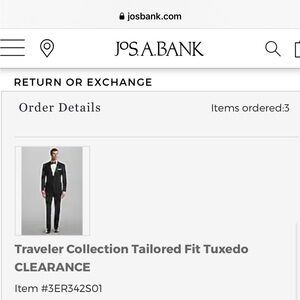 NWT Jos. A. Bank Traveler Collection Tailored Fit Tuxedo #3ER3